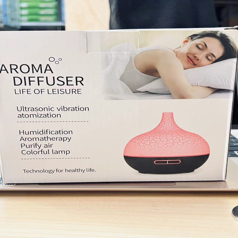 超聲波木紋香薰加濕器 500ML Ultrasonic Wood Grain Aromatherapy Humidifier