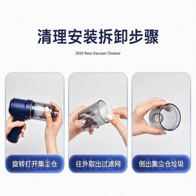 無線手持便攜車載三合一吸塵器（乾濕兩用無刷吸毛）Wireless Handheld Portable Car Vacuum Cleaner (Three-in-One, Dry and Wet Dual-Use, Brushless Pet Hair Vacuum)