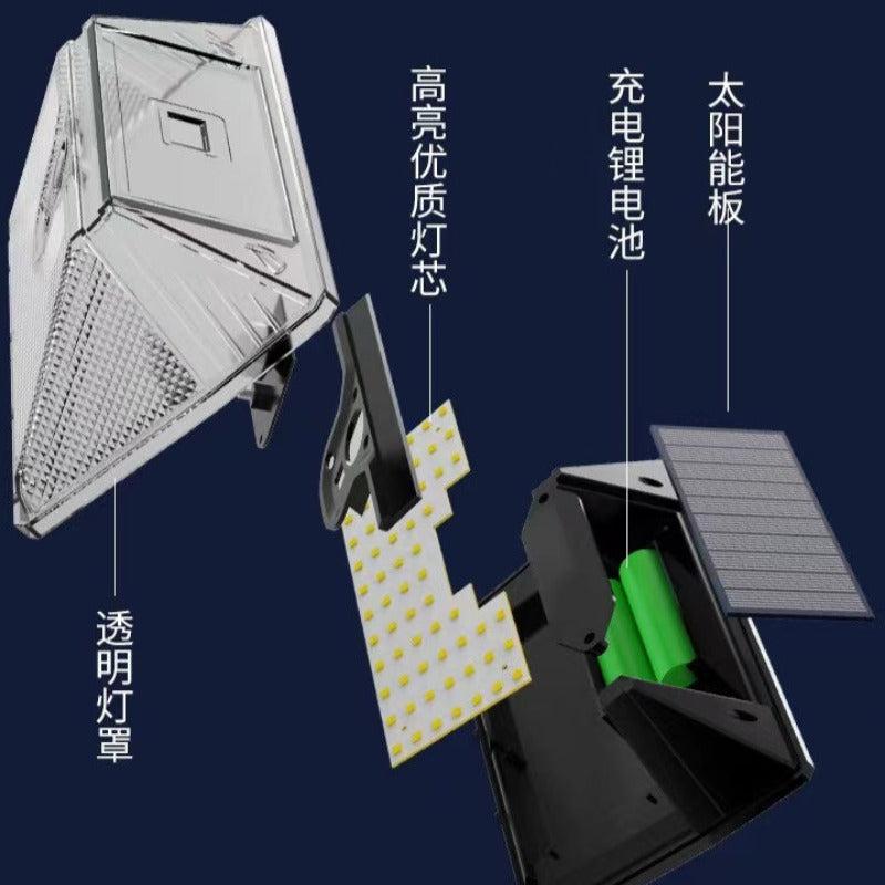 太陽能室外壁燈100LED戶外壁燈庭院照明防水人體感應壁燈Solar Outdoor Waterproof Wall Light