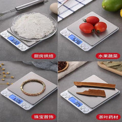 i2000電子珠寶秤廚房充電食物秤便攜式烘焙秤電子平台秤Electronic Platform Scale