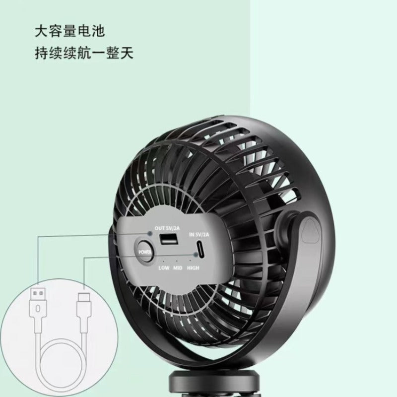 八爪魚風扇USB迷你電風扇嬰兒推車支架風扇車載便攜風扇